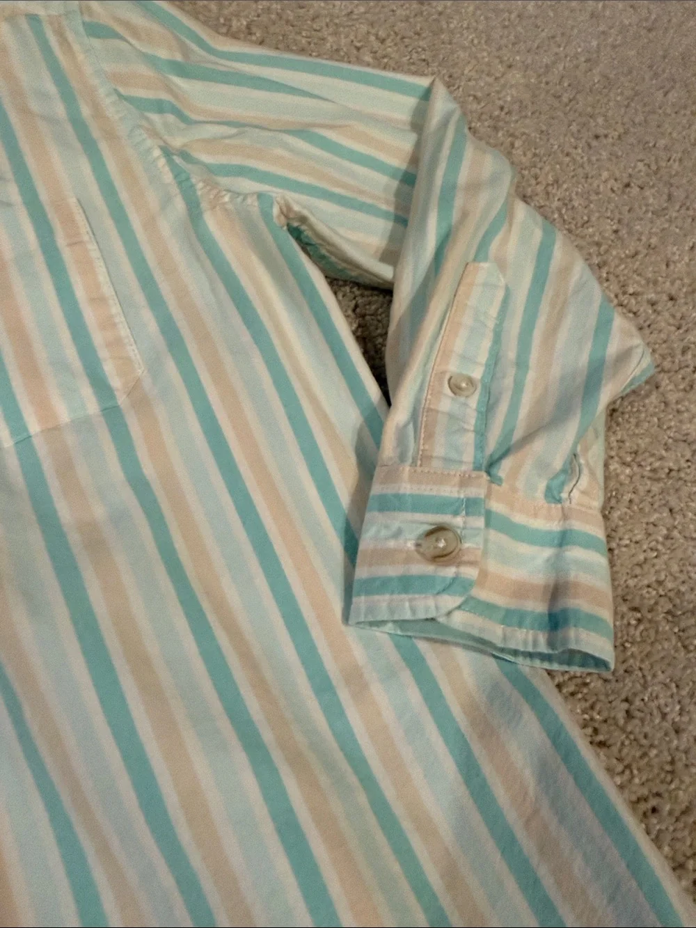 Gymboree Boy’s Striped Button-Up Shirt - Light Blue & White, size